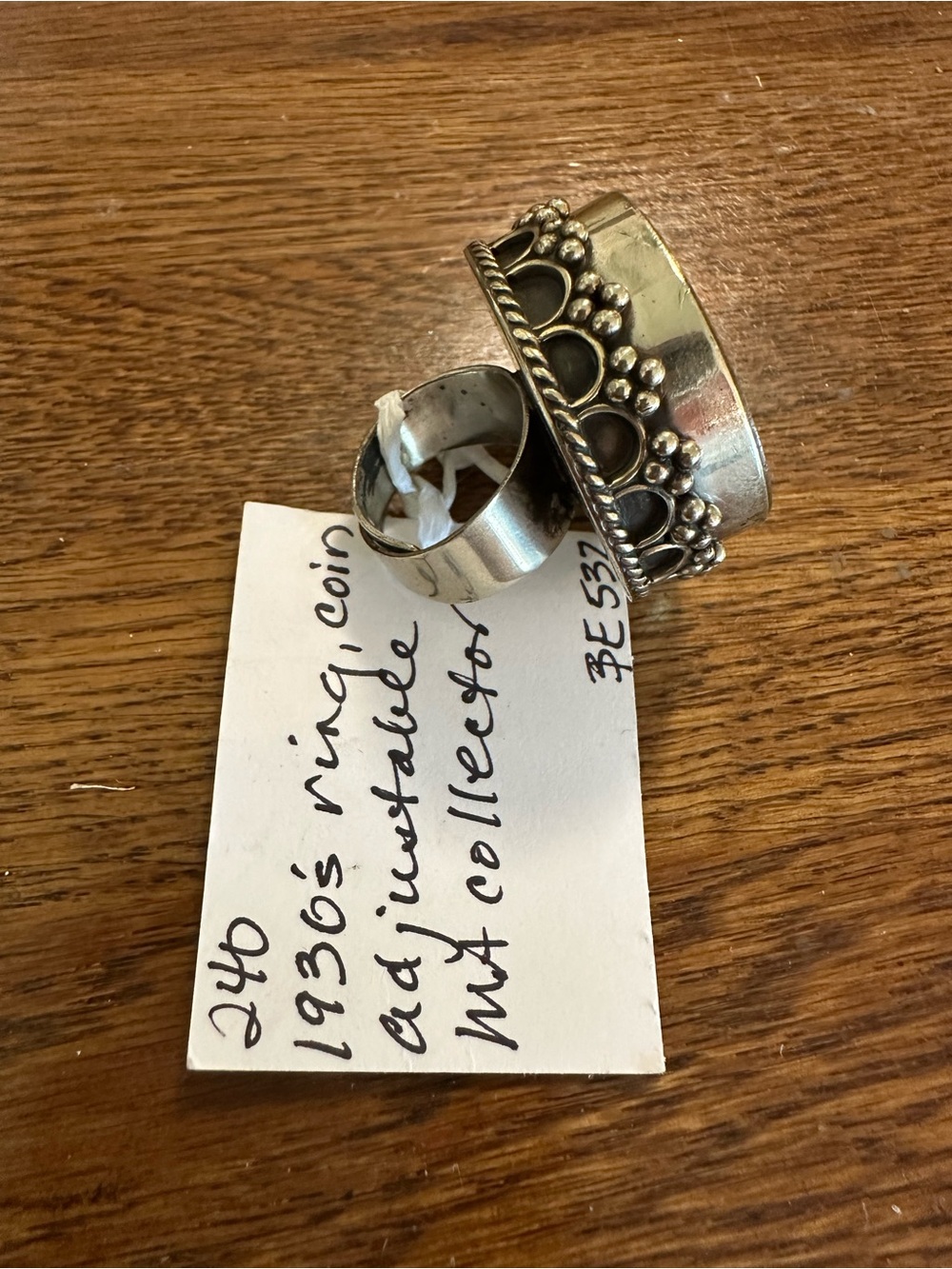 Made In The Deep South 1930’s Silver Coin Statement Ring - Adjustable - MIDS - Picture 7 of 11